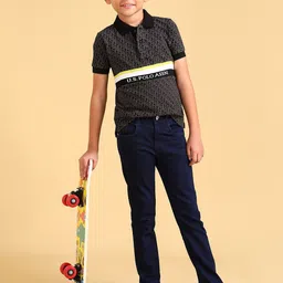 U.S. Polo Assn. Kids Boys Printed Pure Cotton Polo T-shirt-picture-49