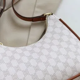 KPOP Women Textured PU Structured Shoulder Bag image 5