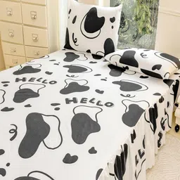 JC HOME Multicoloured 140 TC King Bedsheet with 2 Pillow Covers image 5