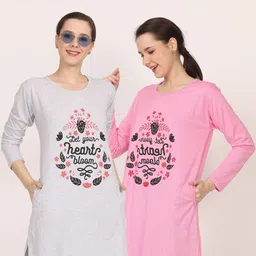 AANVI KURTI Women Typography 2 Printed Pockets 1 T-shirt-picture-32