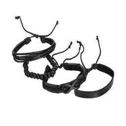 Jewelgenics Men Black Leather Bracelet image 4