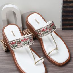 Anouk Women Embellished Ethnic Platform Sandals-picture-3