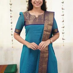 ASCIIBLUES Women Ethnic Motifs Regular Kurta With Dupatta image 3