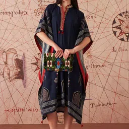 Lakshita Women Ethnic Motifs Printed Sequinned Kaftan Ethnic Dress-picture-10