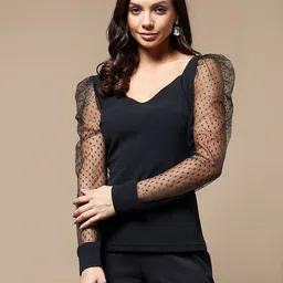 Chemistry Puff Sleeve Georgette Top image 4