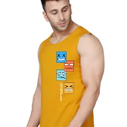 SLOWLORIS Men Pack Of 2 Printed Bio-Wash Combed Cotton Gym Vests image 4