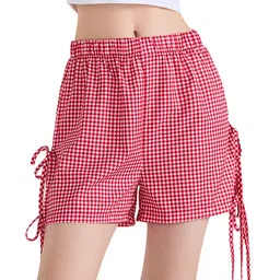 LULU & SKY Women Checked High-Rise Technology Shorts-picture-52