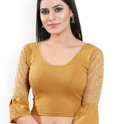 VAMAS - THE DESIGNER BLOUSES Round Neck Non-Padded Saree Blouse-picture-13