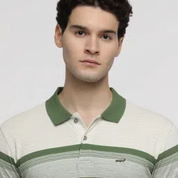 Crocodile Men Striped Polo Collar Slim Fit T-shirt image 5