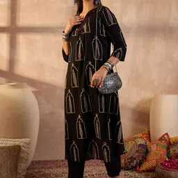 Indo Era Printed Pure Cotton Tunic With Trousers Co-Ords image 5