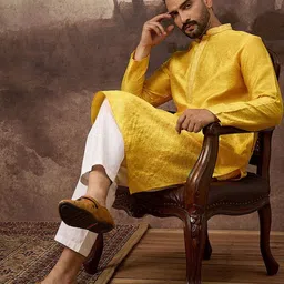 Anouk Men Solid Blended Kurtas image 5