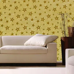 INDIAN ROYALS Yellow & Brown Star Printed Self-Adhesive & Durable Wall Sticker-image-58