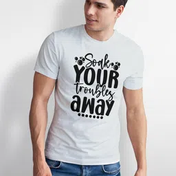 Seekbuylove Men Typography Printed Bio Finish T-shirt image 4