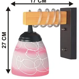 1ST TIME Pink & White Colourblocked Wood Contemporary Rectangle Shaped Wall Lamp image 3