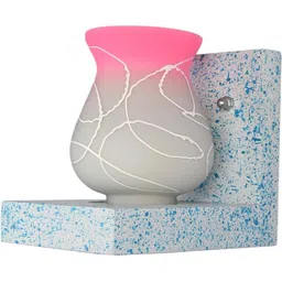 1ST TIME Pink & White Printed Wood Contemporary Abstract Shaped Shaped Wall Lamp-picture-33