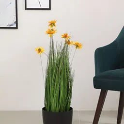 ARICK DECOR Yellow 1 Pieces Artificial Plant With Pot-picture-18