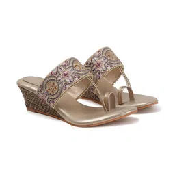 DIPYO Embellished Ethnic Wedge Sandals image 3