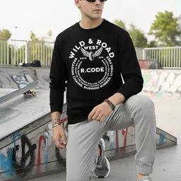 R.Code by The Roadster Life Co. Men Printed Sweatshirt image 2