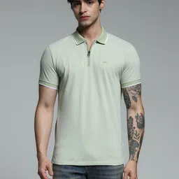 Jack & Jones Men Self Design Polo Collar Slim Fit T-shirt-picture-57