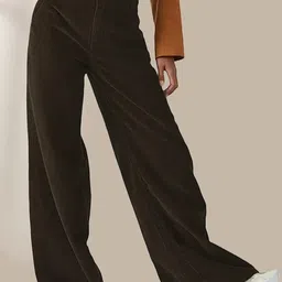 Outzidr Women Classic Straight Fit Low-Rise Trousers-image-80
