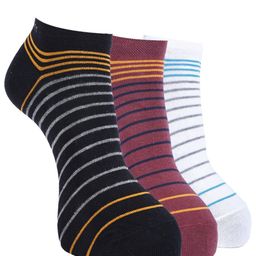 Force NXT Men Pack Of 3 Striped Cotton Ankle-Length Socks-picture-2