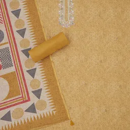 Soch Leheriya Printed Sequinned Linen Unstitched Dress Material image 3