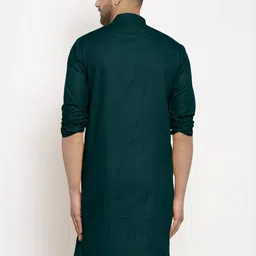 BH FAB Men Green Cotton Kurtas image 2