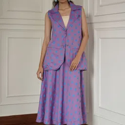 The Quince Life Printed Shirt Collar Coat With Skirt Co-Ords-picture-54