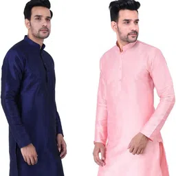 JEXI Men Regular Pure Silk Kurta with Pyjamas image 2