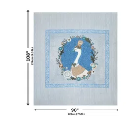 JAIPUR FABRIC Blue & White Floral 180 TC King Bedsheet with 2 Pillow Covers image 3
