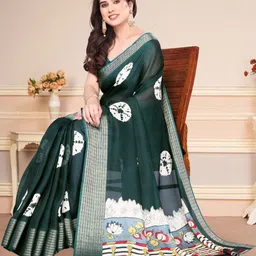 BilloRani Tie and Dye Zari Silk Blend Bandhani Saree image 4