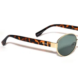 Espee Women Green Lens & Gold-Toned Oval Sunglasses with UV Protected Lens image 5