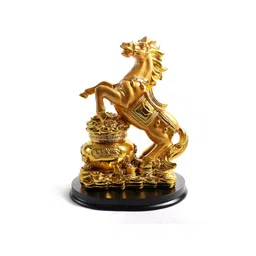 The Spiritual Living Gold-Toned Fengshui Jumping Horse Figurine Showpiece-picture-35