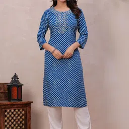 Sarai Women Leheriya Embroidered Kurta-picture-23