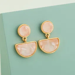 Kushal's Fashion Jewellery Gold-Plated Zircon Contemporary Drop Earrings-picture-38