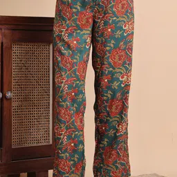 Secret Wish Women Floral Printed Pure Cotton Maternity Kurta & Trousers With Dupatta image 5