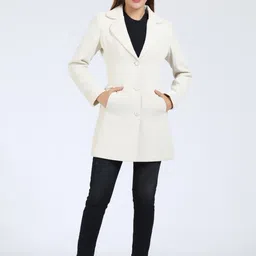 YOUNG CLUB CLASSIC Self Design Notched Lapel Overcoat image 2