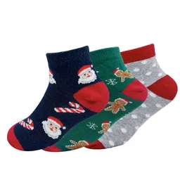 Mint & Oak Kids Pack Of 3 Printed Ankle-Length Socks image 2