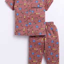 GEMINI Boys Printed Lapel Collar Pure Cotton Night Suit-picture-26