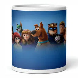 Mr UVD White & Blue Cartoon Characters Printed Ceramic Glossy Mug 350 ML-picture-11