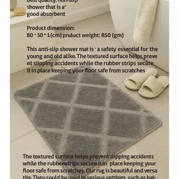 winner Grey Anti-Skid Geometric Printed Floor Mat image 2