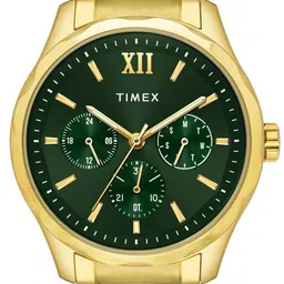 Timex Men Brass Dial & Stainless Steel Bracelet Style Straps Analogue Multi Function Watch TW0TG7635 image 5