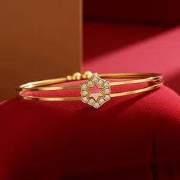 TESSARA Set Of 2 Gold-Plated Artificial Strone-Studded Bangles image 3