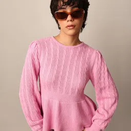 ONLY Women Self Design Pullover-picture-31