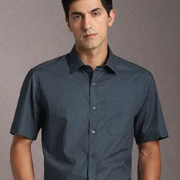 Louis Philippe Micro Ditsy Printed Pure Cotton Formal Shirt-image-72