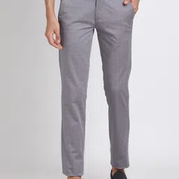 Turtle Men Checked Tailored Slim Fit Chinos Trousers-picture-10