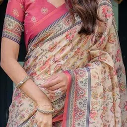MAHARANI COUTURE Floral Pure Cotton Banarasi Saree image 4