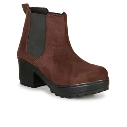 Ishransh Women Round Toe Cushioned Footbed Chelsea Boots-picture-12