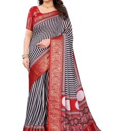 MAGNEITTA Striped Zari Silk Blend Designer Saree-picture-16