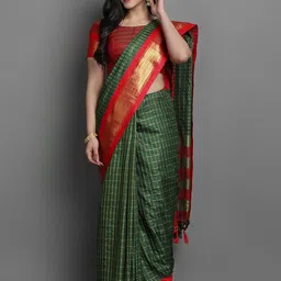 yourwish Checked Zari Art Silk Garad Saree-picture-33